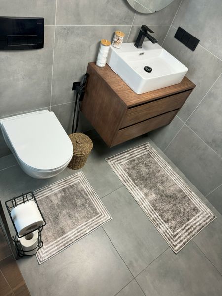 Набір килимів для ванної кімнати та туалету Model 17 "60х90 та 60х40" model 17 фото