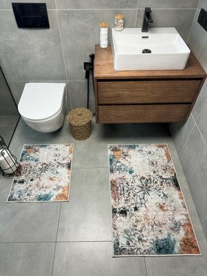 Набор килимів для ванної кімнати та туалету Model 41 "60х90 та 60х40" model 41 фото
