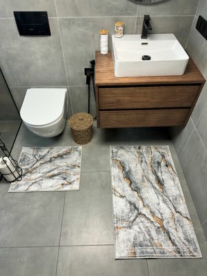 Набір килимів для ванної кімнати та туалету Model 14 "60х90 та 60х40" model 14 фото