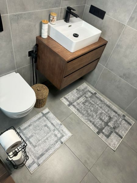 Набір килимів для ванної кімнати та туалету Model 20 "60х90 та 60х40" model 20 фото