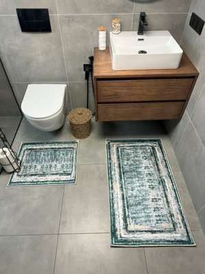 Набір килимів для ванної кімнати та туалету Model 24 "60х90 та 60х40" model 24 фото