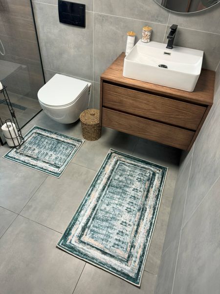 Набір килимів для ванної кімнати та туалету Model 24 "60х90 та 60х40" model 24 фото
